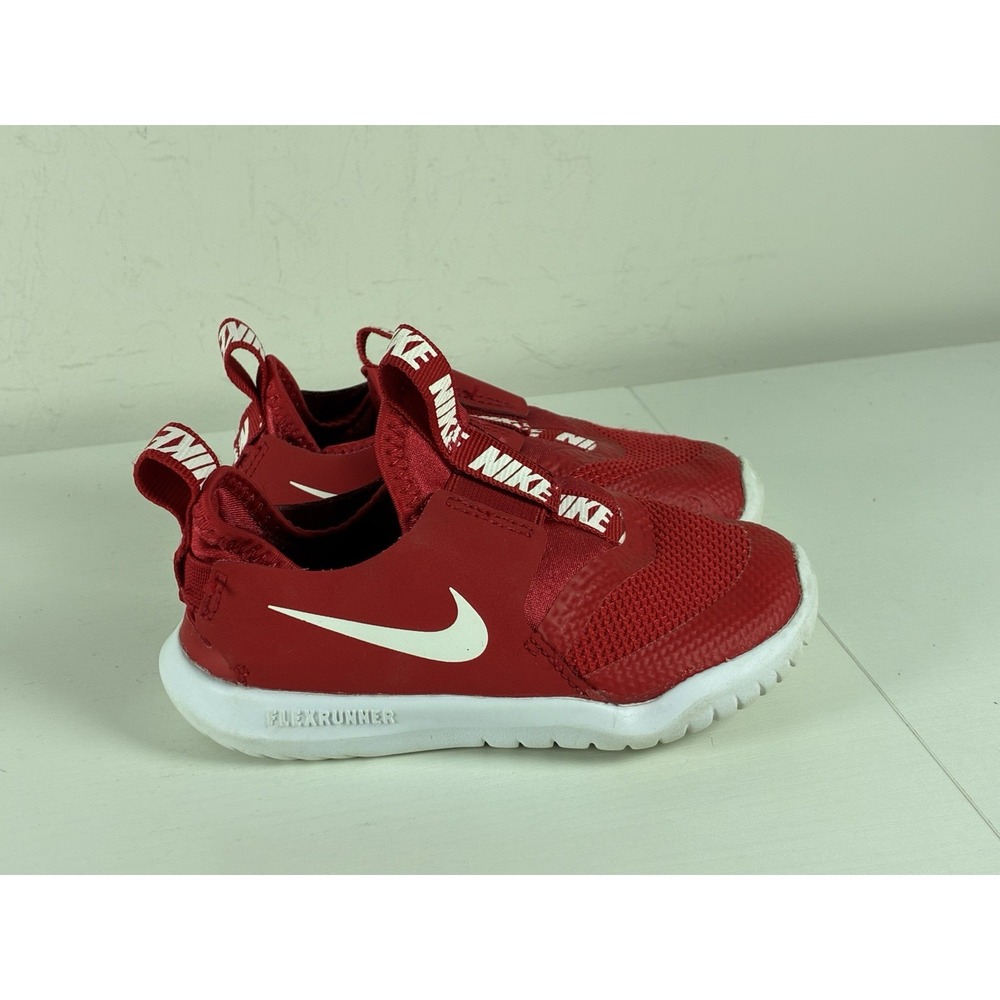 Nike Flex Runner (TD) Red/White Toddler Boy/Girl Slip On Shoes - Size 8C